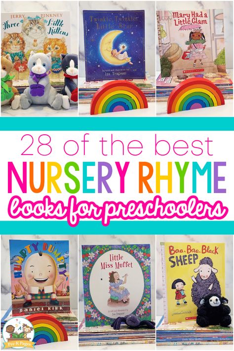 Nursery Rhyme Books Preschool, Preschool Nursery Rhyme Theme, Nursery Rhyme Books, Rhyme Activities, Rhyming Preschool, Books For Preschool, Best Nursery Rhymes, Nursery Rhymes Preschool, Nursery Rhyme Theme