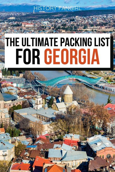 Wondering what to bring to Georgia for your trip? Here's my complete Georgia Packing List, including what to wear in Georgia for women and men, church and mosque etiquette, and what to bring for electronics and Georgia outlet specifications. Plus, I have a few recommendations for books about Georgia and what apps to download onto your phone before you get here. Including what to wear in Tbilisi and the monasteries, Bitumi, and Kutaisi. Atlanta Georgia Outfits Fall, What To Pack For Atlanta Georgia, Helen Georgia Outfits, Georgia Vacation Outfits, What To Wear In Atlanta Georgia, Georgia Outfits Summer, Georgia Summer Outfits, Mosque Etiquette, Dillard Georgia