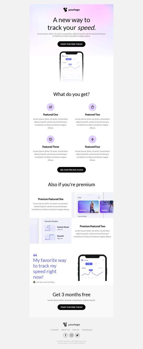 App Email Design, App Features Design, Mailchimp Email Template, Onboarding Email Design, Infographic Email Design, Testimonials Email Design, Edm Template Design, Email Campaign Template, Lululemon Graphic Design