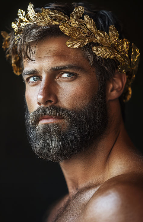 A timeless visage, crowned with golden laurels, whispering tales of valor and honor. Laurel Aesthetic, Golden Laurel Crown, Laurel Wreath Crown, Wreath Crown, Laurel Crown, Crown Aesthetic, Laurel Wreath, Ancient History, Wreath