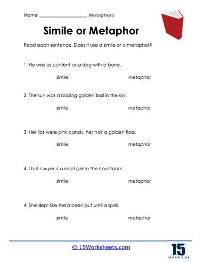 Metaphor Worksheet, Holiday Science, Similes And Metaphors, Kindergarten Social Studies, Paper Towns, Newspaper Template, Literary Analysis, Reading At Home, Vocabulary Worksheets