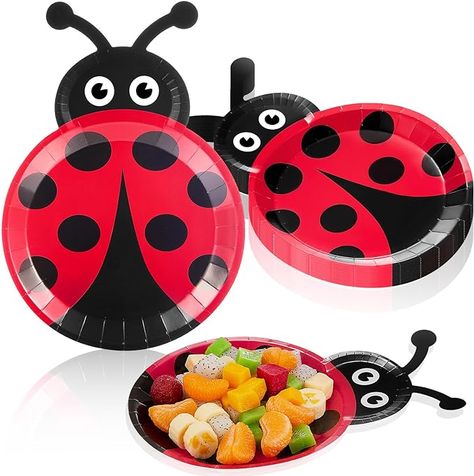 Amazon.com | meekoo 24 Pcs Ladybug Plates Party Paper Plates Ladybug Theme Ladybug Party Decorations for Dinner Dessert Picnic Birthday Wedding: Plates Dessert Picnic, Garden Theme Birthday, Ladybug Party Decorations, Ladybug Baby Shower, Ladybug Decorations, Ladybug Birthday Party, Ladybug Theme, Bee Baby Shower Theme, Picnic Birthday