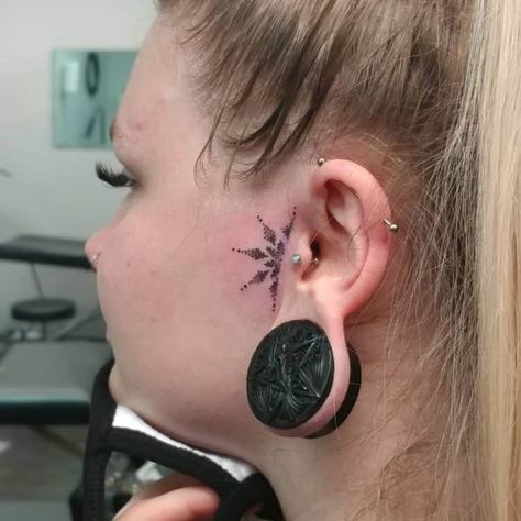 Top 85 Small Tattoos for Women Ideas - [2021 Inspiration Guide] Side Ear Face Tattoo Women, Small Side Of Face Tattoo, Outer Ear Tattoo, Side Ear Tattoo Women, Small Sideburn Tattoo Women, Small Sideburn Tattoo, Side Ear Tattoo, Tattoo In Front Of Ear, Ear Face Tattoo