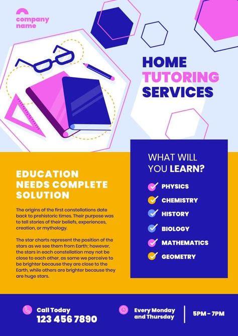 Professional Hand-drawn Home Tutoring Services Poster Tutoring Services Flyer, Home Tutor Poster, Tutoring Poster Design, Symposium Poster, Tuition Flyer, Tutor Flyer, Services Poster, Tutoring Resources, Home Tutoring