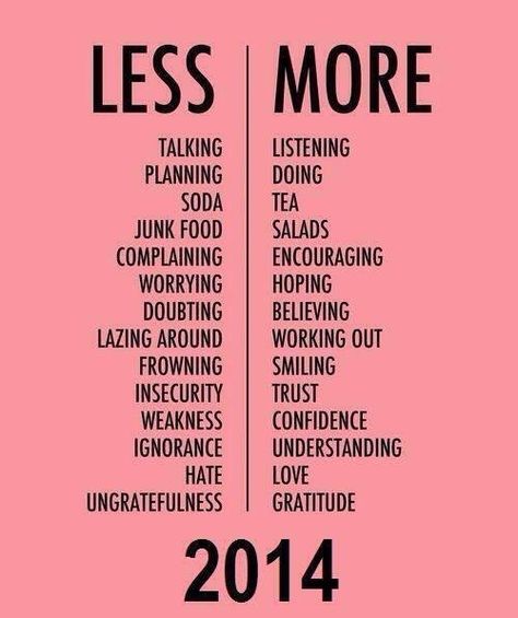 Less and More for 2014 Daglig Motivation, This Is Your Life, New Years Resolution, Nouvel An, Daily Motivation, Life Planner, The Words, Self Improvement, Self Help