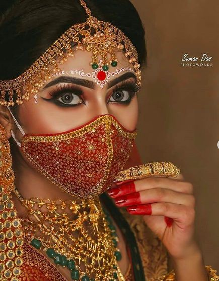 C: sd_photowork, Bridal Mask, Crochet Mask, Wedding Journal, Mask Fashion, All Of Me, Bridal Outfit, Indian Brides, Bridal Photoshoot, Indian Bridal Fashion