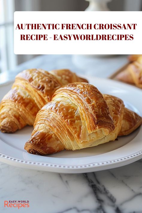 Authentic French Croissants are flaky, buttery pastries perfect for breakfast or a special treat. This croissant recipe is the essence of French baking. Croissant Bread Machine Recipe, Quick Easy Breakfast Pastries, Homemade Croissants French, The Best Croissant Recipe, Crossaint Dough Recipes, French Croissants Recipe, Homade Croissant, Easy Croissant Recipe Homemade, Best Pastries For Coffee