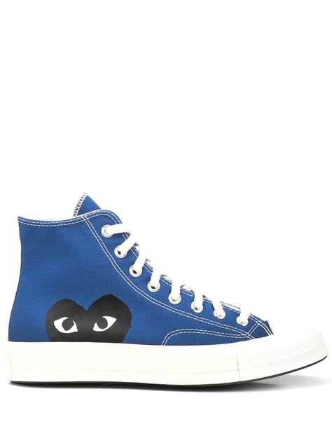 Chuck taylor high-top sneakers by Comme Des Garcons Play. This item is in size 11 and the color is Blue Play X Converse, Tenis Converse, Converse Chuck Taylor 70, Color Converse, Chuck Taylor 70, High Sneakers, Comme Des Garcons Play, Chuck 70, Blue Sneakers