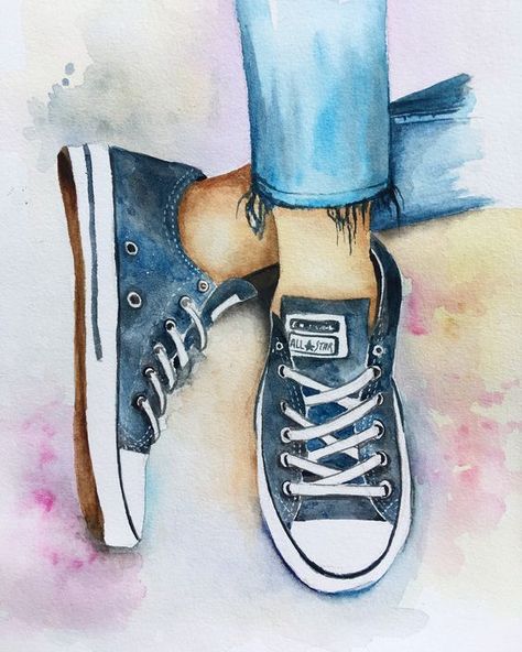 Painting Of Converse, Painting Converse Shoes, Painting Of Shoes, Painting Converse, Paintings Of Shoes, Shoes Painting, Shoes Pictures, Painted Converse, Frida Art