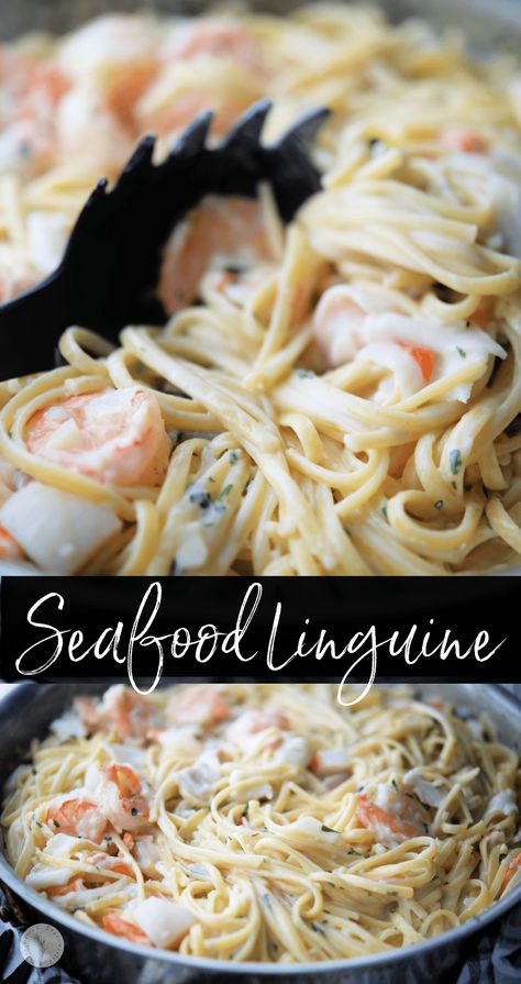 Fetuccini Alfredo, Creamy Seafood Pasta, Seafood Alfredo, Seafood Linguine, Crab Pasta, Seafood Dish Recipes, Linguine Recipes, Seafood Pasta Recipes, Best Seafood Recipes