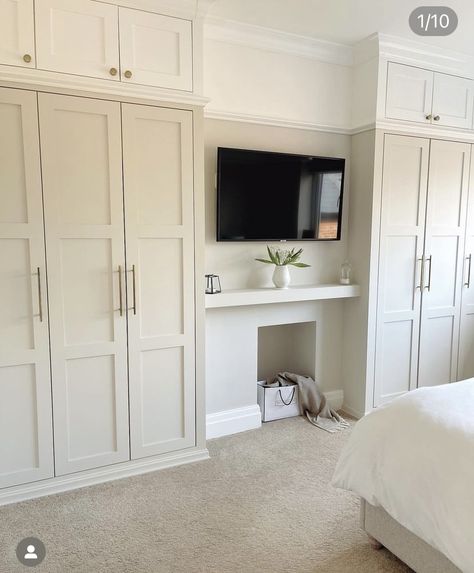 Built In Wardrobe Ideas Alcove, Built In Cupboards Bedroom, Built In Wardrobe Doors, Alcove Wardrobe, Picture Rails, Wardrobe Colour, Fitted Wardrobes Bedroom, Wardrobe Knobs, Built In Wardrobes