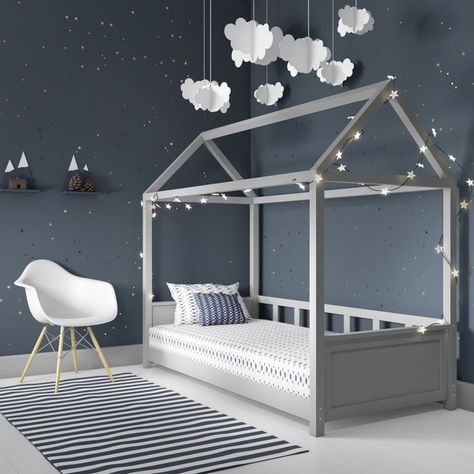 Grey Bedroom Design, Design Ložnic, House Beds For Kids, Restful Bedrooms, Kids Bed Frames, House Frame Bed, Real Homes, Grey Bedroom, Baby Room Design