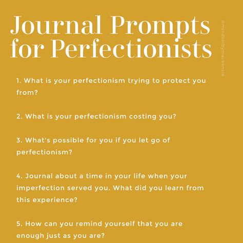 5 questions to ask yourself to begin bringing more awareness and understanding to your perfectionism, how it’s impacting you and how you can begin embracing your imperfect self ❤ #perfectionism #perfectionist #imperfect #journalprompts Perfectionism Overcoming, Questions To Ask Yourself, Counseling Activities, Writing Therapy, Journal Writing Prompts, Perfectionism, Ask Yourself, September 2024, School Counseling