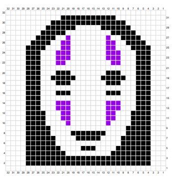 No Face Crochet Bag, No Face Grid Pattern, Crochet Bag Pixel Pattern, Crochet No Face Free Pattern, No Face Alpha Pattern, Alpha Pattern 32x32, Tapestry Crochet Patterns Free Easy, No Face Pixel Art, No Face Crochet Pattern