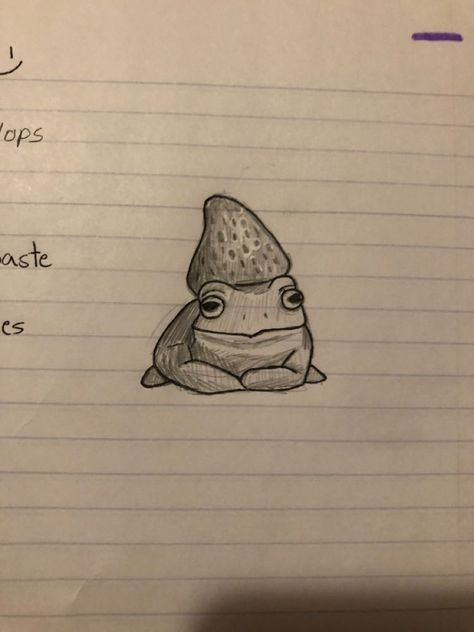 Strawberry Frog Drawing, Small Frog Drawing, Drawing Ideas Frogs, Frogs Sketch, Frog With Strawberry Hat, Frog Drawing Sketches, Strawberry Drawings, Frog Sketches, Sketch Frog