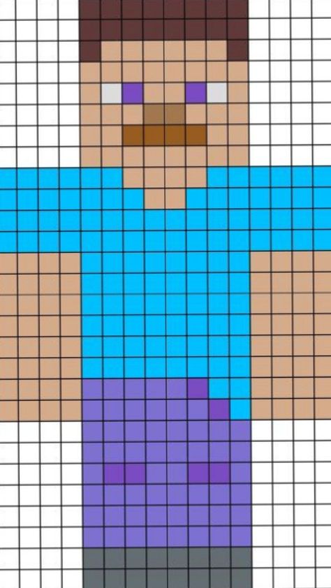 Minecraft Steve, Minecraft Pixel Art, Pixel Art, Diy And Crafts, Minecraft, Beads, Art