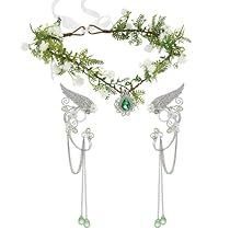 Elves Cosplay, Fairy Flower Crown, Elf Wings, Fairy Headpiece, Elven Princess, Elf Cosplay, Elf Ear Cuff, Leaf Headpiece, Crown Headpiece