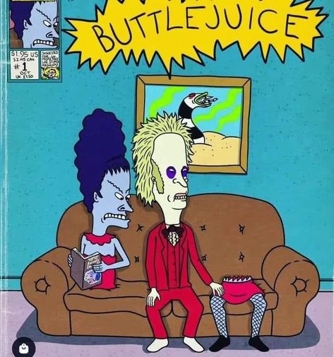 Beatle Juice, Beavis And Butthead, Horror Cartoon, Classic Cartoon Characters, Nerd Love, Classic Cartoons, Beetlejuice, Tim Burton, Adult Coloring