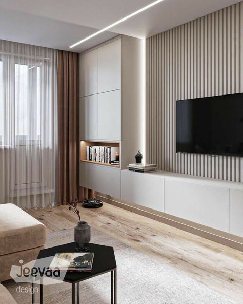 Ruang Tv, Modern Tv Room, Feature Wall Living Room, Living Room Wall Units, Living Room Tv Unit, Tv Room Design, Living Room Design Inspiration, Tv Wall Design, Living Room Design Decor