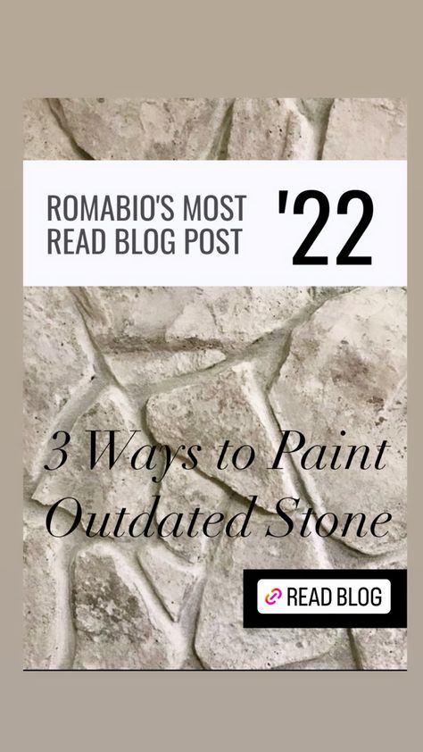 Stone accents can be amazing architectural focal points, but when they’re dark, outdated, or an awful yellow color from the 1970s, the look can be an eyesore. It may feel daunting or scary to change something that seems so permanent, but once you take the plunge, you’ll wish you had painted your stone sooner. We have 3 products you can use to easily update interior or exterior stone. Click Pin to read more. Painted Stone On House Exterior, Exterior Paint With Stone Accent, Redoing A Fireplace Ideas, Romabio Nube Gray Exterior, How To Stain Stone Exterior, Update Rock Exterior, Lime Wash Stone Exterior House, Like Wash Stone Exterior, Whitewash Rock Exterior