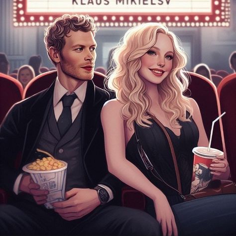 Klaroline Fanart, Klaroline Fanfic, Klaus And Caroline, I Have A Boyfriend, The Cinema, Klaus Mikaelson, Vampire Diaries The Originals, Vampire Diaries, Supernatural