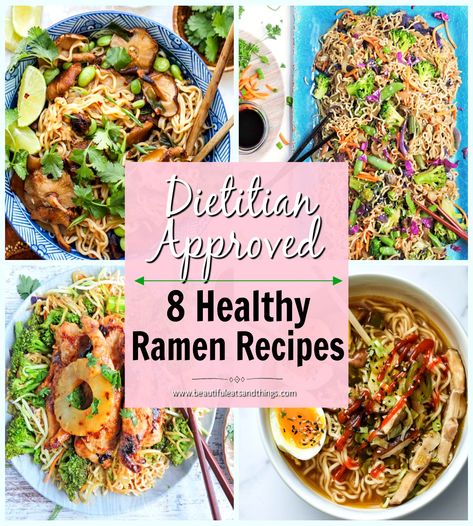 Ramen Noodle Healthy Recipes, Healthy Crockpot Ramen, Ramen Noodle Recipes Low Sodium, Healthier Ramen Noodles, Macro Friendly Ramen, Healthy Ramen Noodle Recipes Easy Work Lunches, Ramen Noodle Dinner Recipes, Macro Friendly Ramen Recipes, Lotus Ramen Noodle Recipes