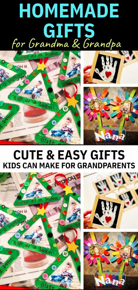 Homemade Grandma Gifts From Kids, Christmas Diy For Grandparents, Kids Craft For Grandparents, Keepsake Gifts For Grandparents, Diy Photo Gifts For Grandparents, Gift For Grandparents, Diy Gifts For Grandma From Grandkids, Sibling Gifts Christmas, Homemade Gifts For Grandparents