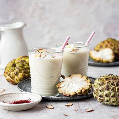 Bake With Shivesh, Butter Scotch, Custard Apple, Milkshake Recipes, Big Bowl, Apple Butter, Delicious Fruit, Vanilla Ice Cream, On Repeat