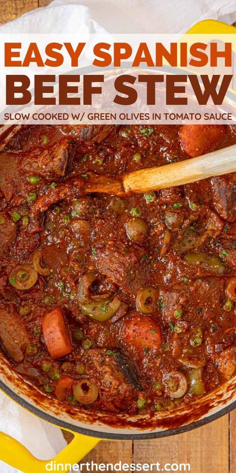 Spanish Pot Roast, Cuban Stew, Beef Olives Recipe, Spanish Beef Stew, Spanish Stew, Slow Cook Beef Stew, Beef Stews, Beef Olives, Crockpot Recipes Beef Stew