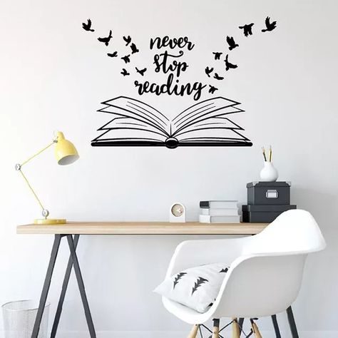 simple wall art diy Simple Wall Paintings, Library School, Creative Wall Painting, Reading Wall, Wall Art Diy Paint, School Wall Art, Diy Wall Painting, Creative Wall Decor, Room Wall Painting