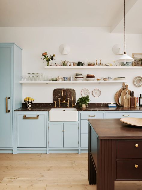 Lucy Williams brings her signature sense of style to her west London house | House & Garden Lucy Williams, House Blend, London House, Victorian Terrace, Blue Kitchens, Stylish Kitchen, House Garden, West London, Interior Design Trends