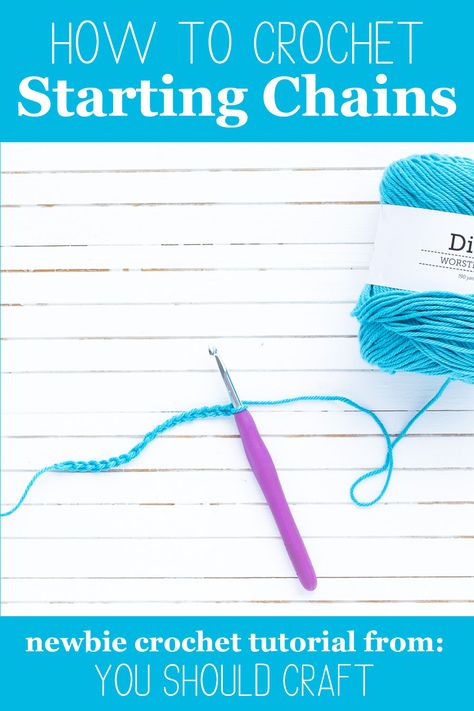 Crochet Starting, Crochet A Chain, Crochet Chain, Learn How To Crochet, Crochet Instructions, Basic Crochet Stitches, Pull Through, A Hook, Crochet Basics