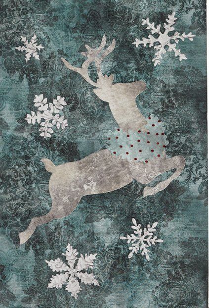 Reindeer Quilt, Laser Cut Fabric, Sewing Shop, Christmas Tree Quilt, Christmas Quilt Patterns, Laser Cut Kit, Applique Quilt Patterns, Christmas Journal, Cute Christmas Tree