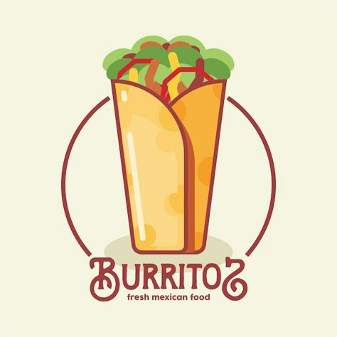 Vector burritos logo | Premium Vector #Freepik #vector #food-logo #restaurant-logo #restaurant-branding #food-branding Fresh Mexican Food, Burritos, Fresh Food, Mexican Food Recipes, Premium Vector, Graphic Resources, Pizza, Logo Design, Branding