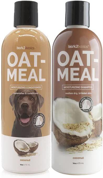 Amazon.com: Bark2Basics Oatmeal Dog Shampoo and Conditioner 2 in 1 Bundle, 16 oz - Natural Colloidal Oatmeal, Professional Grade, Coconut Scent, Moisturizes Dry Itchy Sensitive Skin, 16:1 Concentrated Oatmeal Dog Shampoo, Puppy Shampoo, Dog Conditioner, Moisturizing Conditioner, Dog Shampoo, Moisturizing Shampoo, Dachshund Love, Irritated Skin, Shampoo And Conditioner