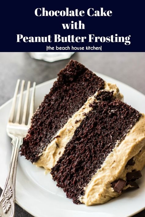 Chocolate Cake With Peanut Butter Cream Cheese Frosting, Peanut Butter Cake Chocolate Frosting, Chocolate Cake Peanut Butter Frosting, Chocolate Cake With Peanut Butter Icing, Chocolate Cake With Peanut Butter, Cake With Peanut Butter Frosting, Peanut Butter Icing, Loaf Cakes, Cake Frosting Recipe