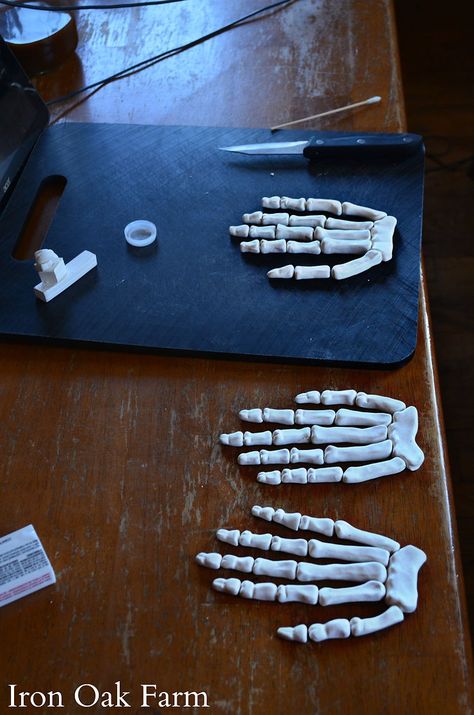 How To Make A Skeleton Hand with Quill Diy Jack Skellington Hands, Diy Skeleton Hand, The Raven Poem, Brown Food Coloring, Anatomy Images, Halloween Themes Decorations, Quill Pen, Allen Poe, Edgar Allen Poe