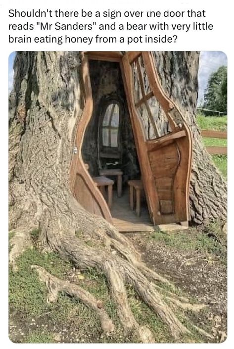 Diy Treehouse Ideas, Hobbit Aesthetic Home, Tree Trunk House, Stump House, Tree House Designs, Hobbit House, Fantasy House, Fairy Houses, Dream Rooms