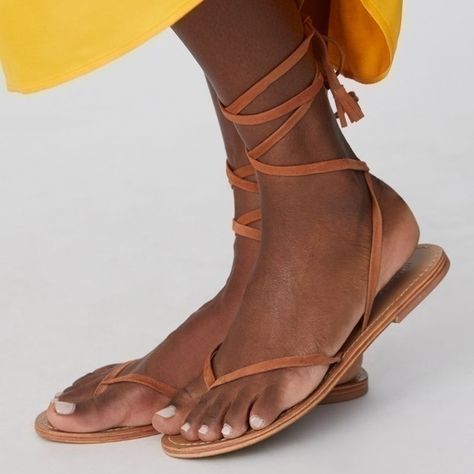 Pilcro Tie-Up Thong Sandals Thong Sandals, Anthropologie, Sandals, Leather, Women Shopping