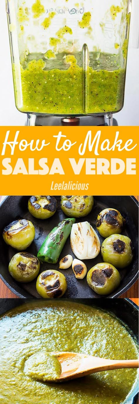 Roasted Salsa Verde Recipe, Roasted Salsa Verde, Fingerfood Recipes, Filet Mignon Chorizo, Roasted Salsa, Mexican Salsa Recipes, Verde Chicken, Salsa Verde Recipe, Authentic Mexican Recipes