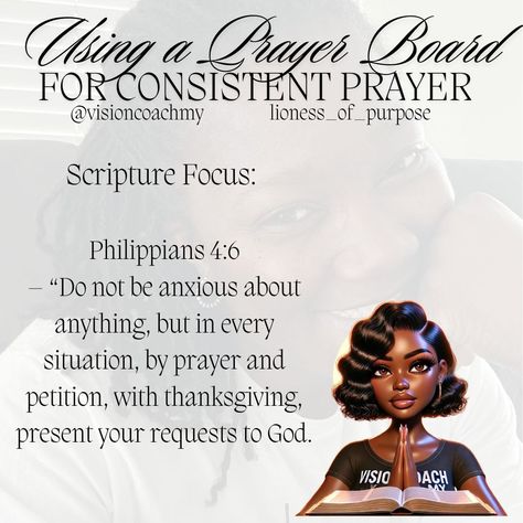 📌 Stay Consistent in Prayer with a Prayer Board! 🙏✨ Imagine starting each day with a clear reminder of who and what you’re praying for—your family, friends, goals, dreams, and the plans God has for you. A Prayer Board helps us stay focused, track answered prayers, and strengthen our faith as we see God moving in every area of our lives. 💫 Let’s commit to consistent prayer, trusting that God hears every request, every praise, and every heart’s desire we place before Him. Set up your board, w... Prayer Board Scriptures, Praying For Your Family, Prayer Vision Board, Friends Goals, Stay Consistent, Answered Prayers, Verses Quotes, Prayer Board, Prayer Request