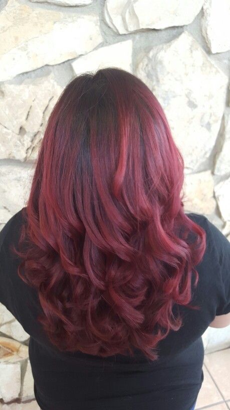 #red with #darkroot #shadowroot Dark Red Hair With Black Roots, Dark Rooted Red Hair, Bright Red Hair Dark Roots, Red Hair With Shadow Root Dark, Red Hair With Black Roots, Red Hair Shadow Root Dark Brown, Black Shadow Root To Red, Red Hair Shadow Root, Red With Shadow Root