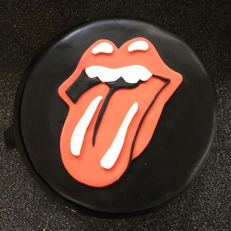 Music Cakes, Rs Logo, Rock Cake, Rolling Stones Logo, Rolling Stones, Food Art, Retail Logos, Sugar Cookie, Rolls