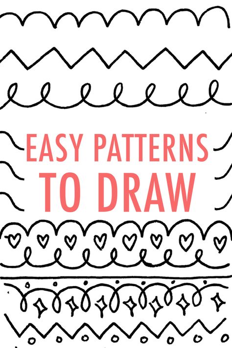 Easy Patterns to Draw: Design Your Own Pattern | Craftsy Patterns To Draw, Easy Patterns To Draw, Easy Zentangle, Pattern Design Drawing, Drawing Patterns, Easy Patterns, Easy To Draw, Doodle Fonts, Simple Designs To Draw