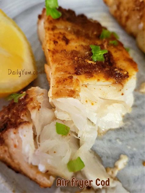 Air Fryer Cod Recipe, Air Fryer Cod, Daily Yum, Breaded Cod, Air Fryer Fish Recipes, Air Fryer Fish, Air Fryer Oven Recipes, Air Fry Recipes, Cod Recipes