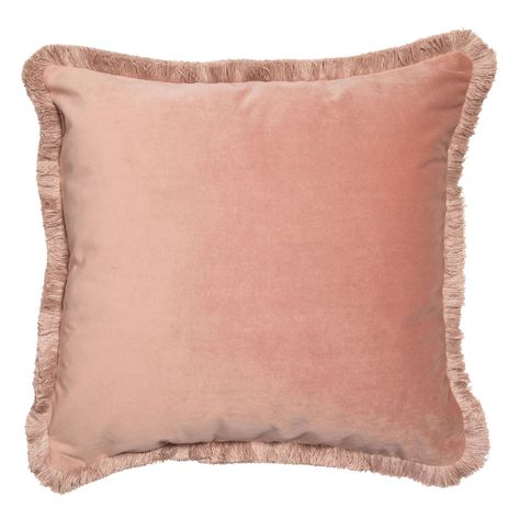 Meghan Velvet Cushion with Fringe, Blush Pink - Barker & Stonehouse Blush Pink Cushions, Blush Cushions, Boutique Camping, Velvet Fringe, Small Cushions, Pink Cushions, Barker And Stonehouse, Velvet Cushions, Cushion Pads