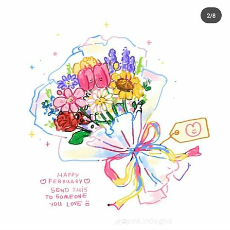 Flower Bouquet Drawing, Birthday Card Drawing, Cocoppa Wallpaper, Card Drawing, Cute Doodle Art, Book Art Diy, Journal Doodles, Art Inspiration Painting, Simple Doodles