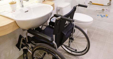 This Article Provides 15 Quick Tips on Choosing a Wheelchair Accessible Bathroom Sink. Find Out More About the Benefits of Wheelchair Accessible Bathroom Sinks. Accessible Bathroom Sink, Roll In Showers, Accessible Bathroom Design, Disabled Bathroom, Ada Bathroom, Accessible Bathroom, Plumbing Drains, Bathroom Plumbing, Wheelchair Accessible