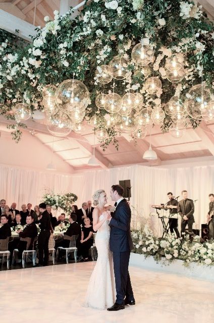 Hanging Flowers Wedding, Reception Ceiling, Indoor Garden Party, Indoor Garden Wedding, Wedding Ceiling, Rustic Wedding Decorations, Dance Floor Wedding, Garden Wedding Reception, Classic Wedding Decorations