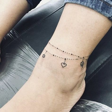 Bracelet Tattoos With Names, Anklet Tattoos For Women, Wrist Bracelet Tattoo, Charm Tattoo, Bird Tattoos For Women, Chain Tattoo, Ankle Bracelet Tattoo, Ankle Tattoo Designs, Bracelet Tattoo